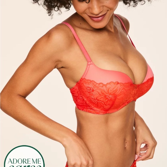 Adore Me Other - Adore Me Coral Lace Bra NWT
